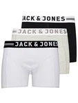 JACK & JONES Boxershorts SENSE TRUNKS 3-PACK NOOS graumeliert/schwarz/weiß