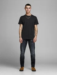 Jack & Jones T-Shirt Crew Neck schwarz