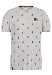 Naketano T-Shirt graumeliert / schwarz