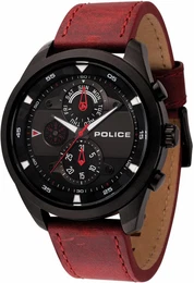 POLICE Multifunktionsuhr MARINE, PL14836JSB.02 rot / schwarz
