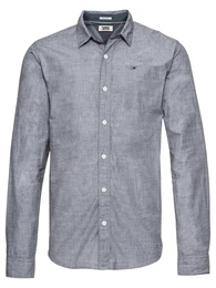 Tommy Jeans Hemd mit feinem Muster anthrazit