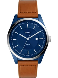 FOSSIL Uhr MATHIS, FS5422 blau / braun / silber / weiß