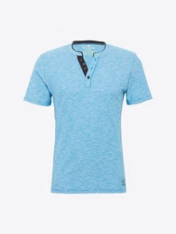 TOM TAILOR T-Shirt NOS basic yd henley blau