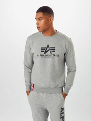 ALPHA INDUSTRIES Sweatshirt anthrazit/hellgrau/rot