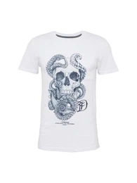 TOM TAILOR DENIM T-Shirt navy / weiß