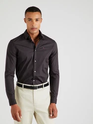 Tommy Jeans Herren Freizeithemd Original Stretch Regulär Slim Fit schwarz