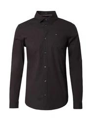 Tommy Jeans Herren Freizeithemd Original Stretch Regulär Slim Fit schwarz