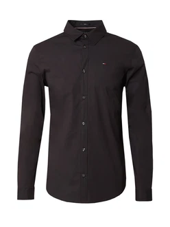 Tommy Jeans Herren Freizeithemd Original Stretch Regulär Slim Fit schwarz