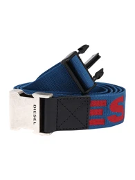 DIESEL Gürtel mit Label-Banderole blau / rot / schwarz