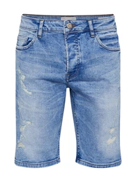 Only & Sons Shorts BLUE DAMAGE blue denim