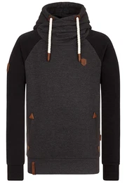 Kapuzenpullover basaltgrau / schwarz