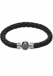 DIESEL Lederarmband STACKABLES, DX1105060 grau / schwarz / silber