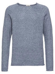 SELECTED HOMME Strickpullover SHNCLASH LINEN CREW NECK rauchblau