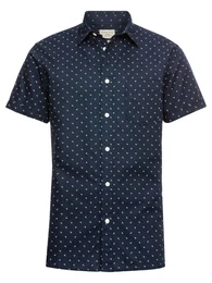 SELECTED HOMME Hemd SHHONEFABIAN SHIRT SS AOP blau / weiß