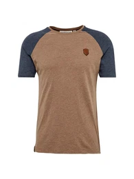 Naketano T-Shirt Dachrinne blaumeliert / braunmeliert