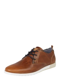 BULLBOXER Schnürschuhe aus Struktur-Leder cognac