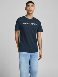 JACK & JONES JJECorp Logo Tee SS Crew Neck NOOS (12137126) dunkelblau/pastellrot/wei