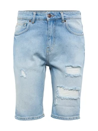 YOURTURN Jeans Shorts LIGHT BLUE DENIM SHORTS WITH ABRASIONS blue denim
