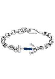 FOSSIL Edelstahlarmband Anker, VINTAGE CASUAL, JF02879040 blau / silber