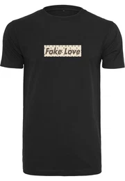 T-Shirt ''''Fake Love'''' beige / schwarz