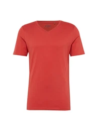 JACK & JONES T-Shirt JJEPLAIN TEE SS V-NECK NOOS rot