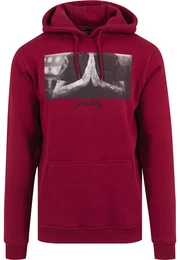 Sweatshirt ''''Pray'''' grau / rubinrot