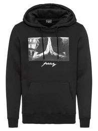 Sweatshirt ''''Pray'''' grau / schwarz