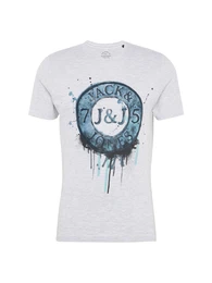 JACK & JONES T-Shirt JORTURTLE TEE SS CREW NECK grau