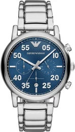 Emporio Armani Chronograph-Uhr blue denim / silber