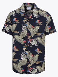 Only & Sons Hemd onsCRISTOPHER SS REG AOP VISCOSE SHIRT dunkelblau / grün