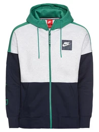 Nike Sportswear Sweatjacke M NSW HOODIE AIR FZ FLC dunkelgrau / dunkelgrün / weiß