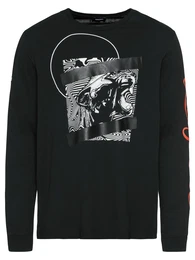 DIESEL Langarmshirt T-JUST-LS-WC HEMD rot / schwarz / weiß