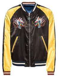 DIESEL Wende-Bomberjacke J-CRUST JACKE blau / gelb / schwarz