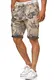 INDICODE JEANS Shorts ''''Albert'''' beige / dunkelgrau