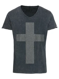 T-Shirt ''''MT BELIEVER'''' dunkelgrau / silber