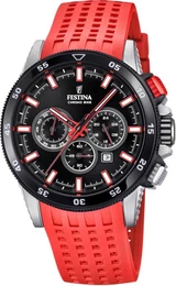 Chronograph ''''Chrono Bike, F20353/8'''' orangerot / schwarz / silber