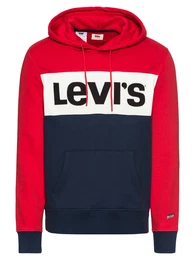 LEVIS Sweatshirt COLORBLOCK HOODIE blau / rot / weiß