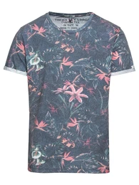 T-Shirt 'MT JUNGLE round' rauchblau / rosa