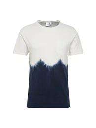 GAP T-Shirt SS ESS PKT CREW DYE TECHNIQUE blau / weiß