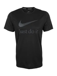 NIKE Laufshirt mit Front-Print schwarz