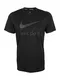 NIKE Laufshirt mit Front-Print schwarz