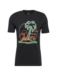JACK & JONES T-Shirt JORNEON POP TEE SS CREW NECK grün / orange / schwarz