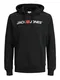 JACK & JONES Sweatshirt ''''Corp'''' schwarz / weiß / orange