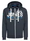 JACK & JONES Sweatjacke JORGRIN SWEAT ZIP HOOD dunkelblau / weiß