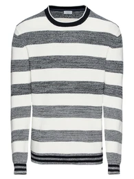 ESPRIT Pullover F blockstrip cn grau / offwhite