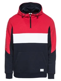 JACK & JONES Hoodie JCOSEAN SWEAT HALF ZIP HOOD - CAMP navy / rot / weiß