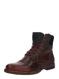 Schnürstiefelette dunkelgrau / rostbraun