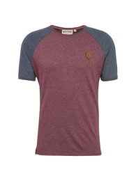 Naketano T-Shirt Dachrinne taubenblau / pastellrot