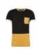 TOM TAILOR DENIM T-Shirt colourblock crew neck T-Shirt 1/2 zitronengelb / schwarz