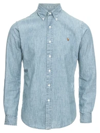 Hemd hellblau / karamell / wei